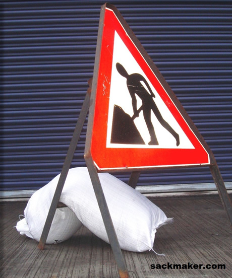Road sign sand bags supplied with or without sand filling